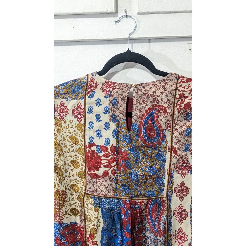 Zara Trafaluc Collection Patchwork Boho Prairie Midi Dress XS - Picture 5 of 6